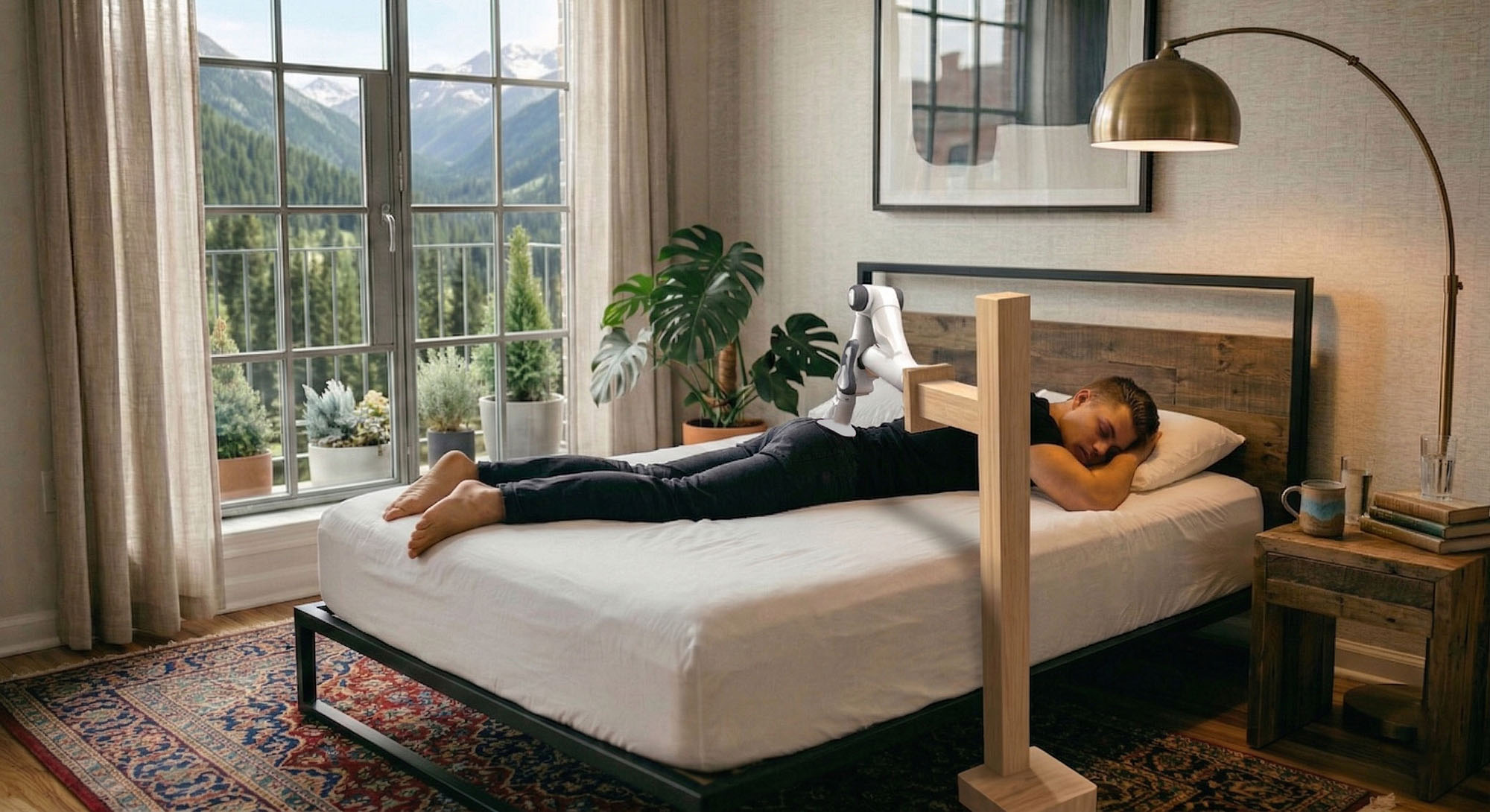 A man using Melo for an at-home massage.